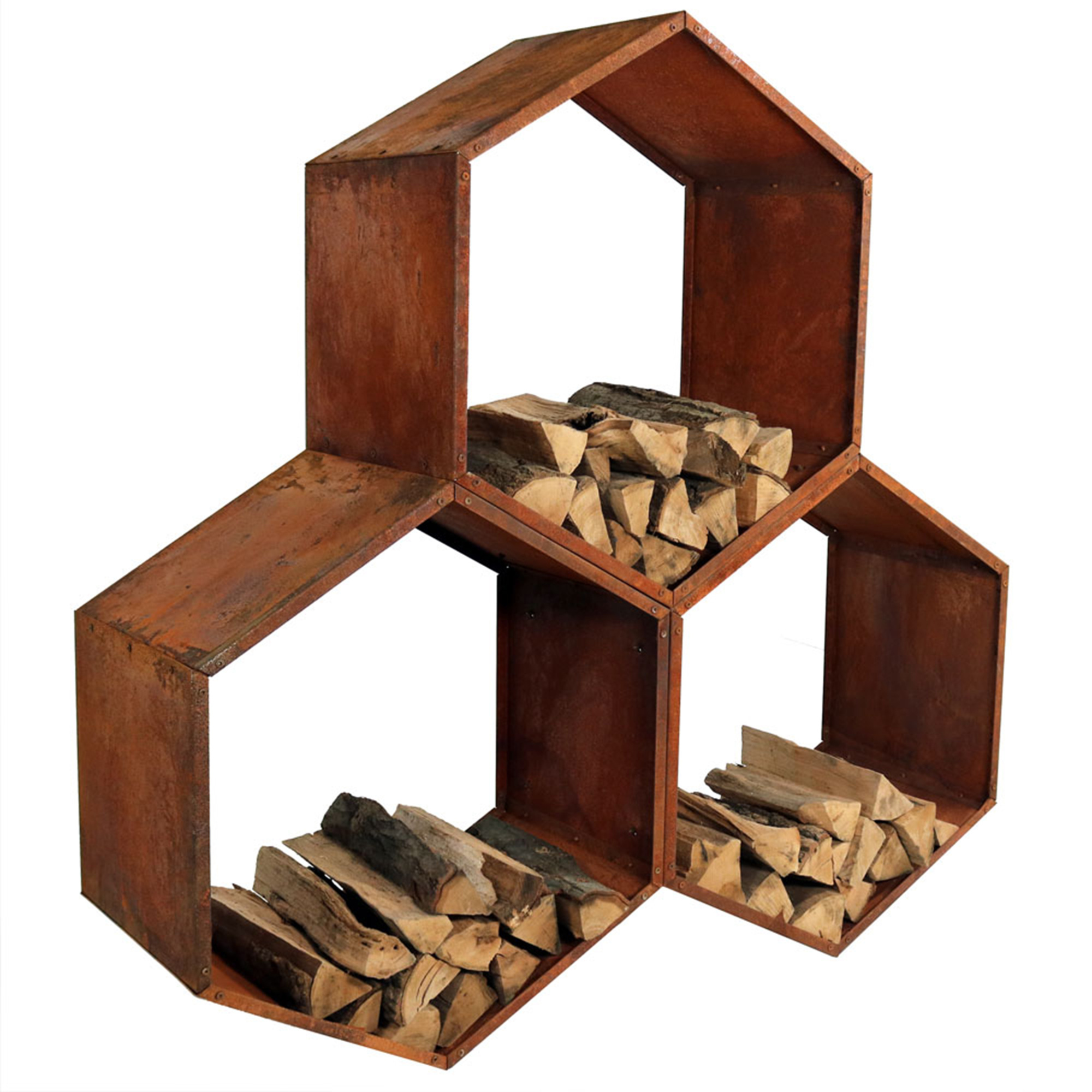 Sunnydaze Decor, Firewood Log Rack, Color Brown, Material Steel, Model# RCM-LG789-3PK